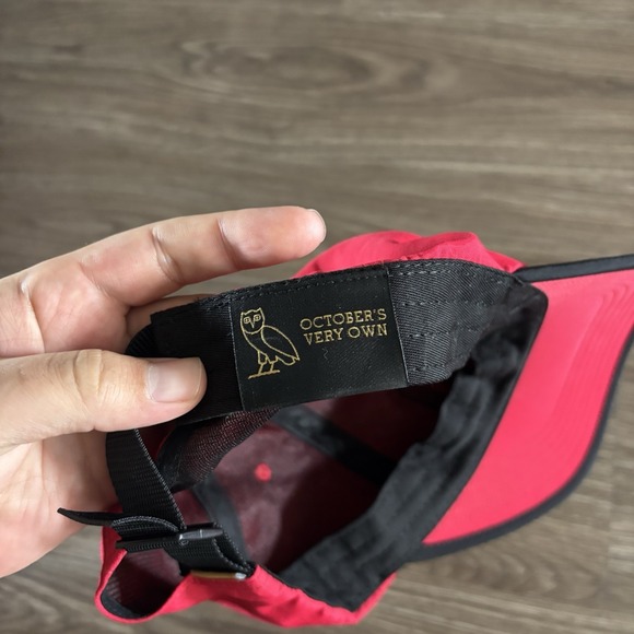 OVO October's Very Own Drake Red 100% Nylon Made In USA Hat - Picture 4 of 5